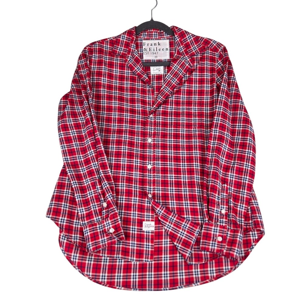Frank & Eileen Red Plaid Button Shirt XS Lightweight Italy Western Cowgirl NWOT